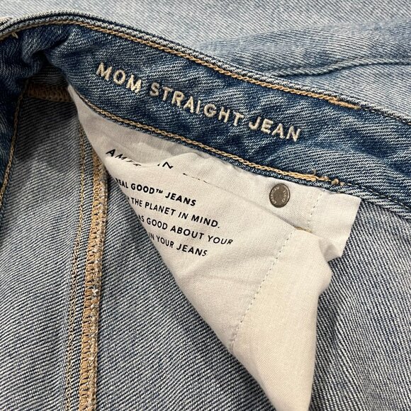 American Eagle Straight Leg Mom Jean, Light Wash, 16 - Picture 3 of 8